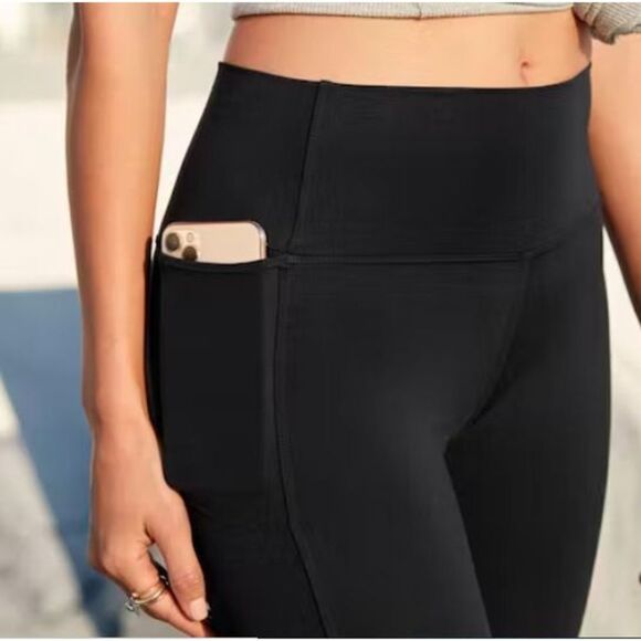 American Giant Pants - American Giant Crop Power Leggings Womens Size 4 Black Performance Side Pocket
